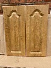 PAIR OF KITCHEN DOORS LIGHT OAK COLOUR  300mm WIDE  x 720mm HIGH  STOCK DZ267