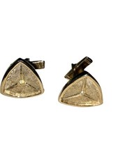 Vintage Mercedes Benz Cufflinks Goldtone Center Diamond Rhinestone NICE