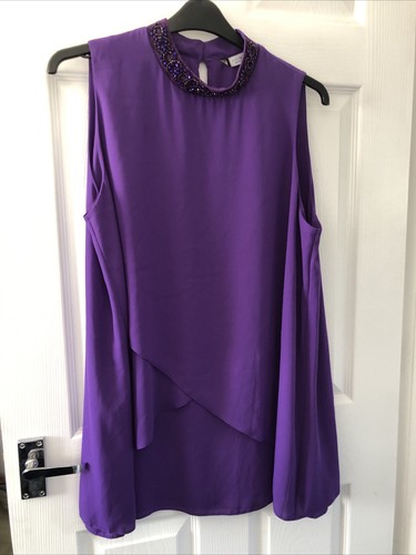 Ladies purple sleeveless top - purple,