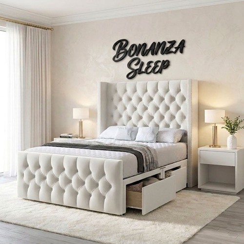 Chesterfield winged divan bed - winged,