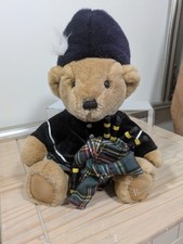 Harrods Knightsbridge Scottish Piper Teddy Bear Plush Soft Toy Kilt And Bagpipes