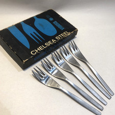 5x Viners Chelsea Cake / Pastry FORKS Sheffield Stainless Steel 14.9 cm Long