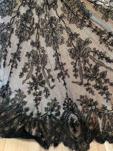 Antique vintage black lace - vintage,