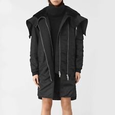 AllSaints Oren Oversized Lamb Leather / Wool Blend Parka - Size X-Small / Small