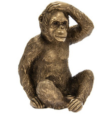 Sitting Monkey Statue Bronze