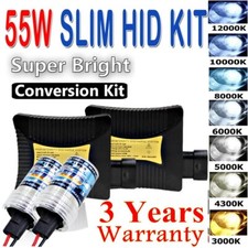 55W Xenon HID Conversion Kit Headlight Ballast Light Bulbs  H1/H3/H7/H8/H11/9005