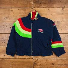 Vintage Racing Jacket L 90s Du Pont Windbreaker USA Made Blue Zip Snap