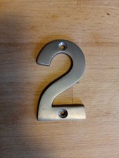 Door Numeral (No. 2) Satin Chrome Finish 