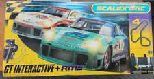 SCALEXTRIC  GT INTERACTIVE + RMS SET C1095 WORKING CARS WITH LIGHTS 1:32
