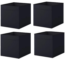 4x IKEA DRONA Storage Boxes for Kallax Shelving Unit Organizer Black33x38x33cm