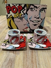 Paul Cardew Pop Art Finecasa Espresso Cups, Spoons & Saucers – Lips Design