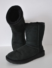 Black suede slip on sheepskin women classic short II boots size 5.5 (EU 38) UGG