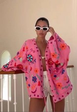 ZARA EMBROIDERED KAFTAN PINK
