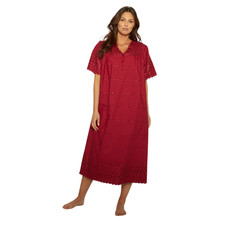 Ladies Long Nightdress Lightweight Nightie With Short Sleeves V Neck Nightie