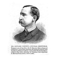 Sir Howard Vincent MP for Central Sheffield - Antique Print 1885