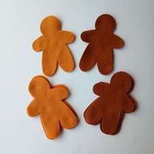 Felt Die Cut Shapes Gingerbread Man 12 Pieces Two Different Shades 13cm x 9cm