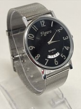 Figaro Quartz Watch With Metal