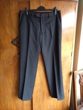Ventuno 21 Black Fine Pure Wool Smart Occasion Workwear Trousers W34" Reg VGC