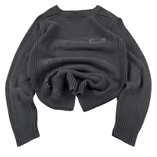 Mens rib knit crewneck sweater - knit,