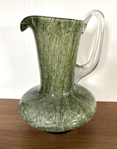 Vintage glass art pitcher - art, jug