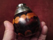 Antique silver plated mounted gourd cup Yerba Mate drinking vessel