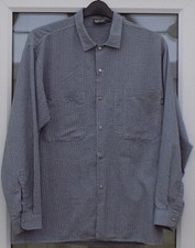 Mens Rohan X Press Shirt LS Blue/White Stud Button Gingham Check MED 44" Pt-Pt