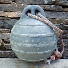 Vintage HERCULES Buoy Float Grey Plastic Mid Century Fishing Spain Marine 13cm D