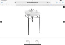 Burlington White Edwardian 56cm Basin with Chrome Wash Stand