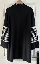 Mint Velvet 46% Wool & Cashmere Blend Black Knitted Dress Size L (14-16)