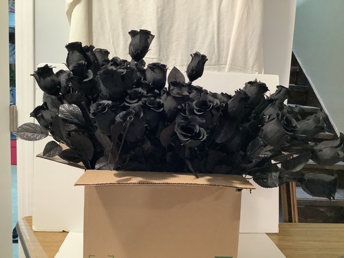 Pcs black artificial roses - artificial,