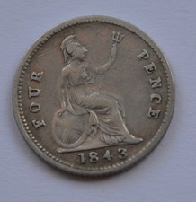1843 Victoria Groat Four Pence