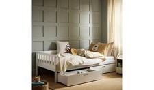 Kids Ronnie Single Day Bed & Drawer White Childrens Bedroom Furniture