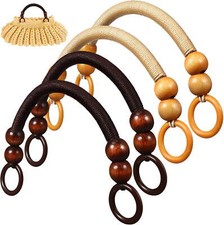 4x Rustic Wooden Beaded Nylon