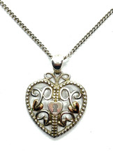 CLOGAU Kensington Lock Tree of Life St. Silver & 9CT Rose Gold Pendant Necklace