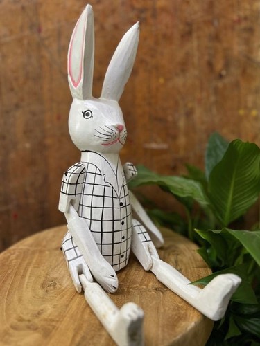 Hand carved rabbit shelf - hand,
