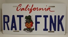 RAT FINK LICENSE PLATE HARD TO