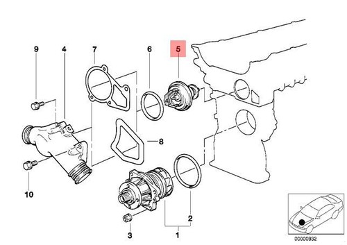 Genuine engine thermostat - thermostat, bmw