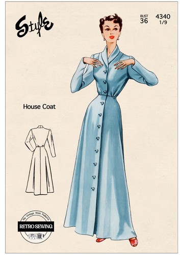 1940s house coat - 1940s,