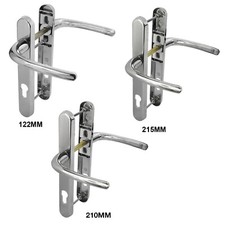 UPVC 92PZ External / Front Door Handle: Sprung 122mm, 210mm & 215mm Centres