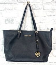 Michael Kors Jet Set Tote Black Zip Top Saffiano Medium Bag &Dustbag (FP140K*)