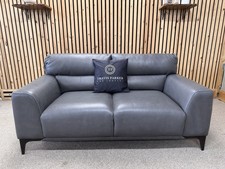 Sofology Sassari 2 Seater Sofa,  Leather, Grey (RRP £1899)