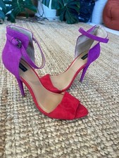 Zara Heels Womens 7 Pink Red