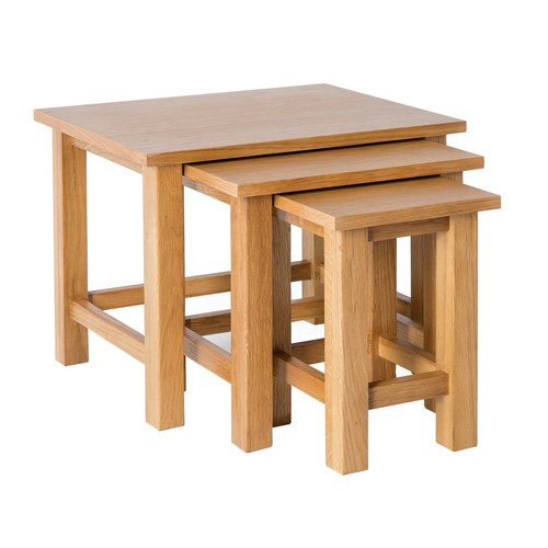 Surrey oak nest tables set - oak, of