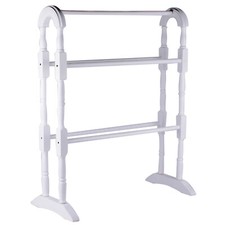 Wooden Towel Rail White Towel
