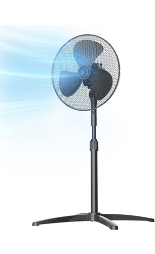 Midea pedestal fan black - 16, in