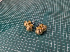 4x Vintage Metal Brass Round