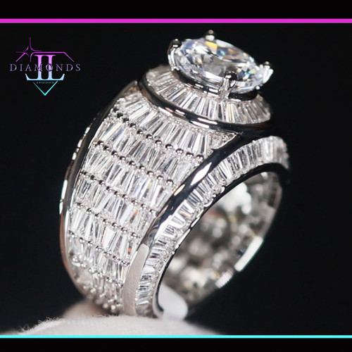 Simulated hip diamond ring - simulated,