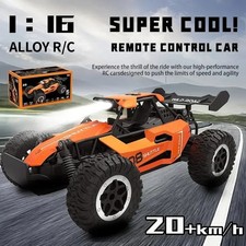 1:16 upto 80KM/H 50KM/H 4WD RC Car LED Remote Control High Speed 4X4 Truck 2 Bat