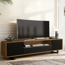 200cm TV Unit Oak & Black