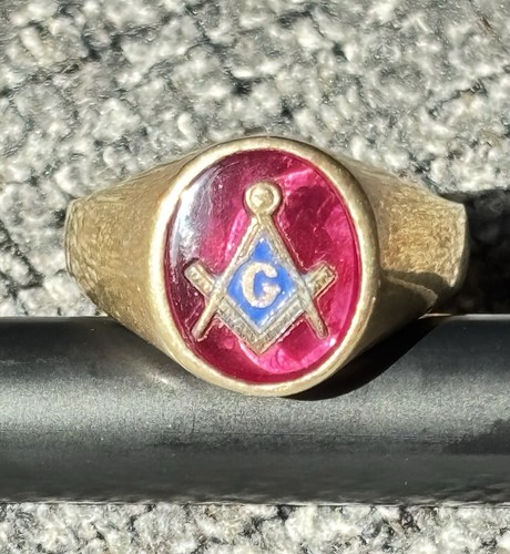 Yellow gold 10k masonic - yellow,